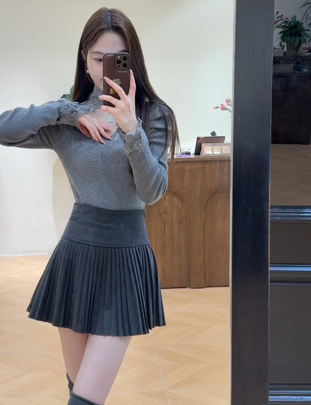 Inside the ride long sleeve sweater half high collar tops