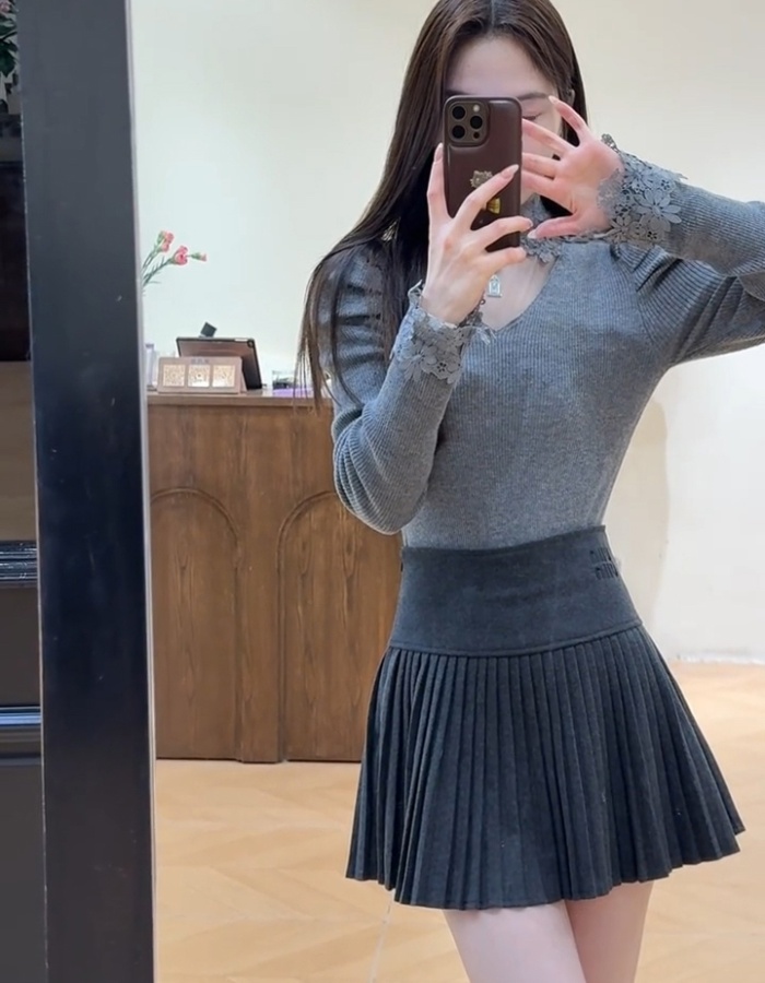 Inside the ride long sleeve sweater half high collar tops