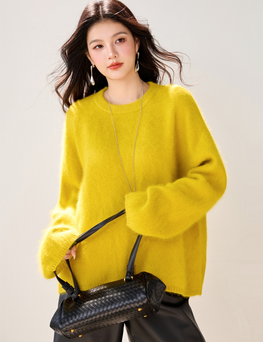 Lazy Korean style tops pullover thermal sweater for women
