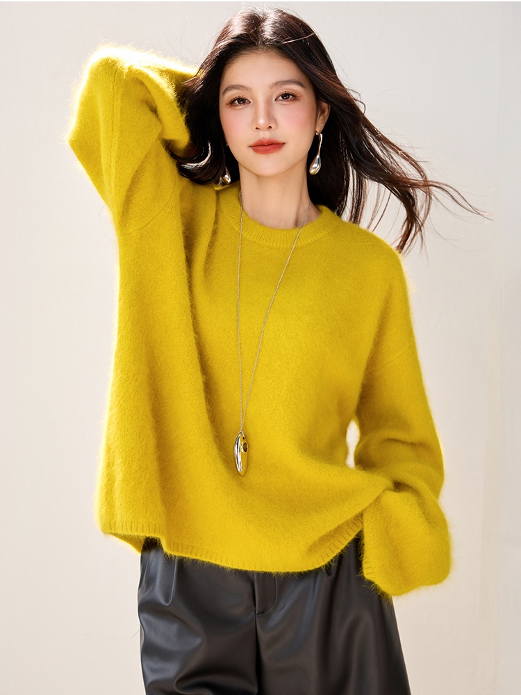 Lazy Korean style tops pullover thermal sweater for women