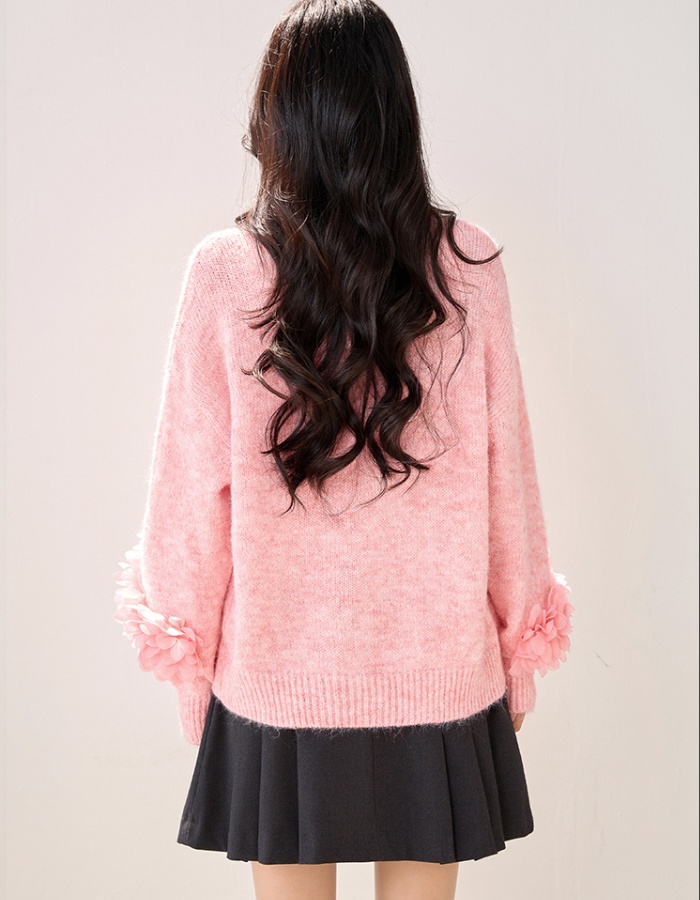 Pullover knitted tops jacquard autumn and winter sweater for women