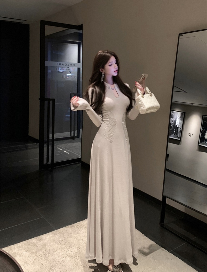 Slim sexy dress retro pinched waist shawl 2pcs set for women