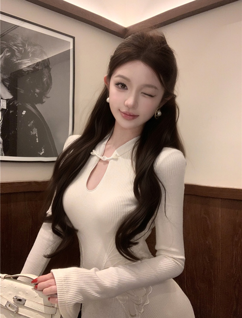 Slim sexy dress retro pinched waist shawl 2pcs set for women