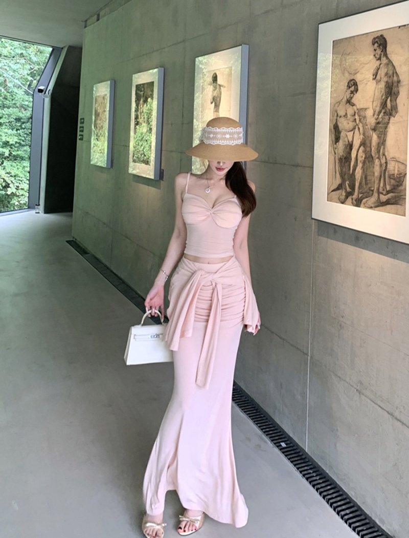 Sexy sunscreen skirt mermaid cardigan 3pcs set for women