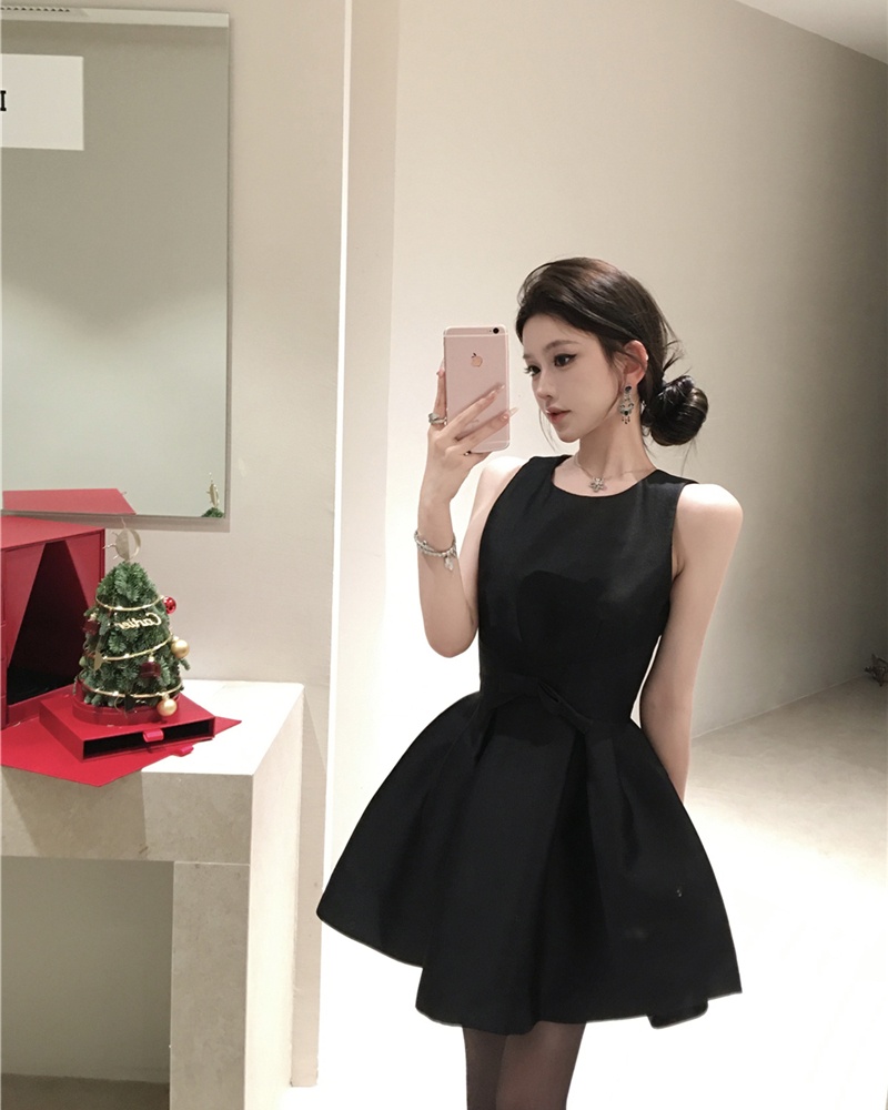 Slim bow retro Sexy underwear pinched waist sexy dress