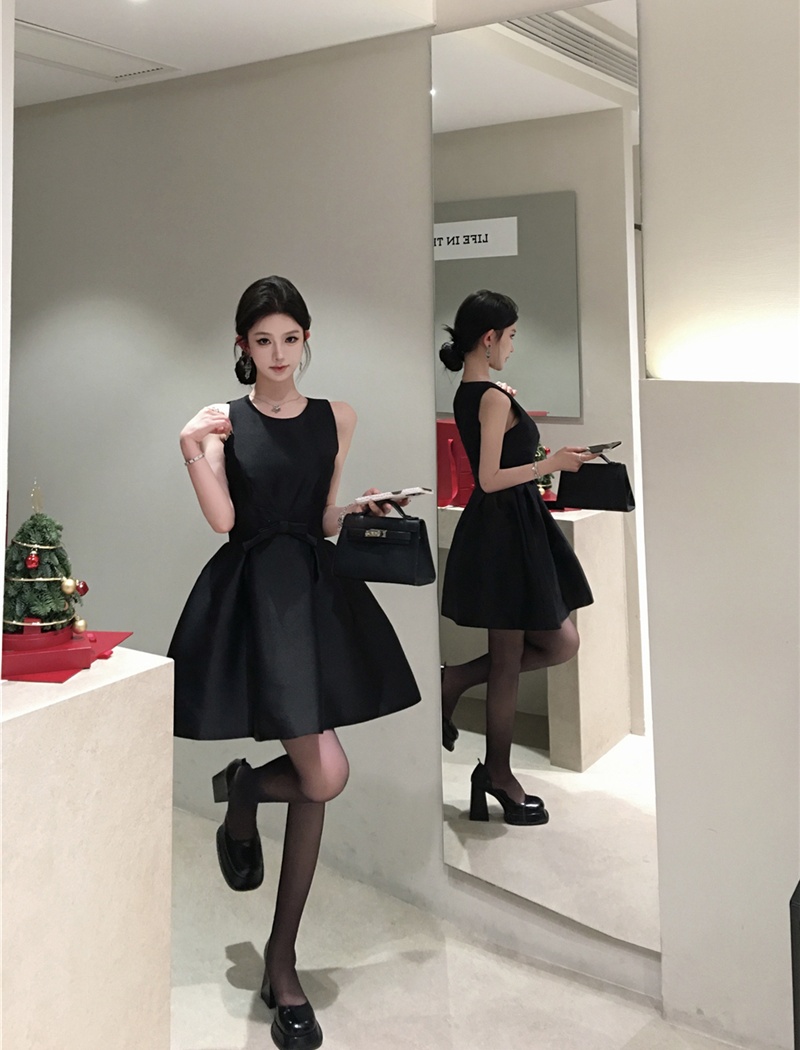 Slim bow retro Sexy underwear pinched waist sexy dress