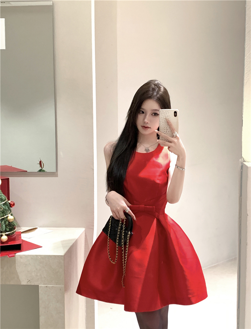 Slim bow retro Sexy underwear pinched waist sexy dress