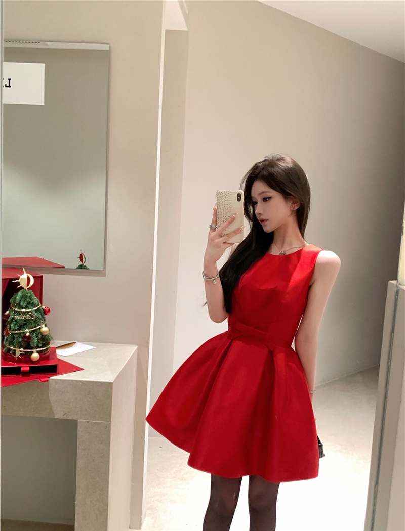Slim bow retro Sexy underwear pinched waist sexy dress