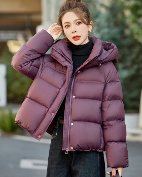 Short thermal coat hooded thick down coat for women