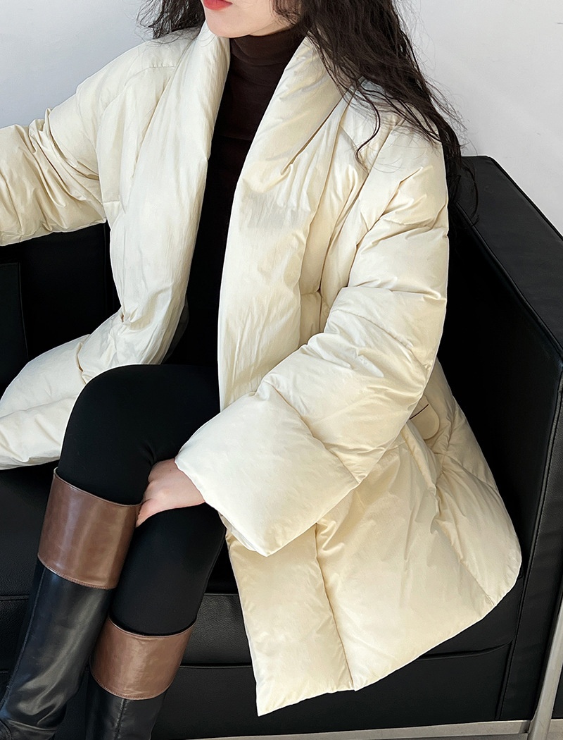 Fashion winter slim coat long V-neck thick down coat