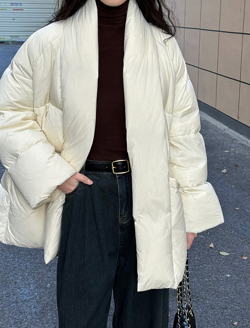 Fashion winter slim coat long V-neck thick down coat