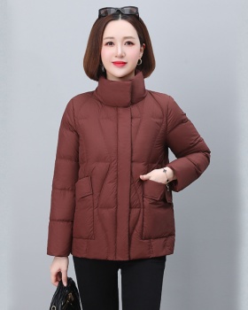 Cstand collar pure coat simple down coat for women