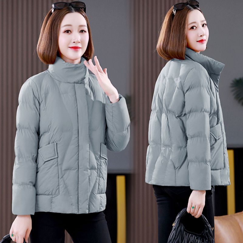 Cstand collar pure coat simple down coat for women