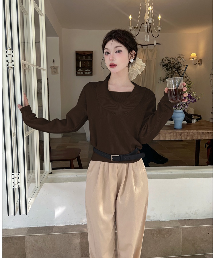 Knitted sweater temperament tops for women