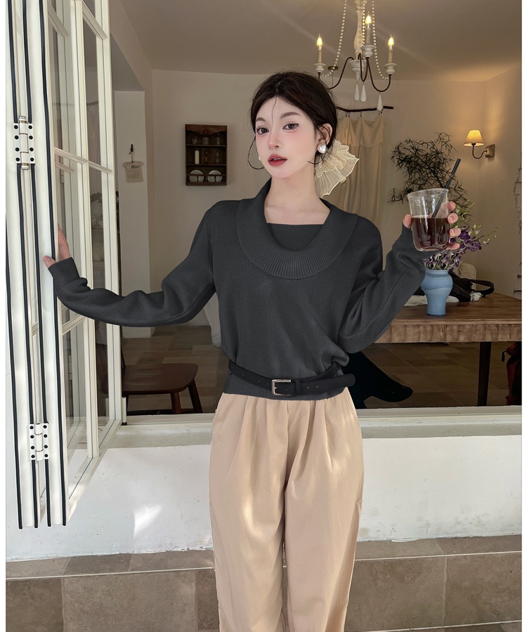 Knitted sweater temperament tops for women