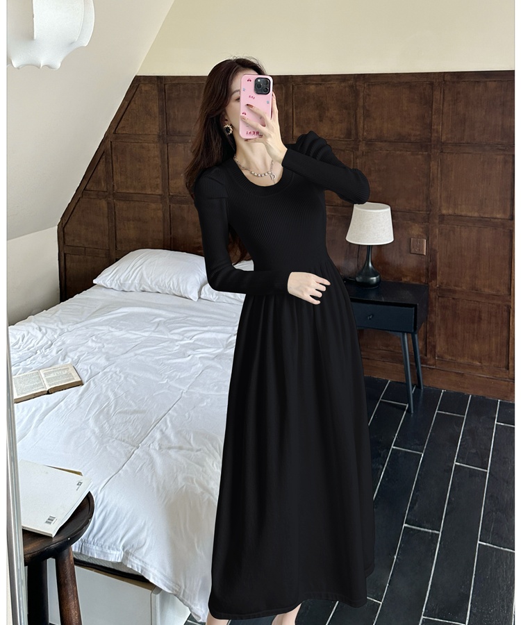 Tender knitted dress bottoming slim long dress for women