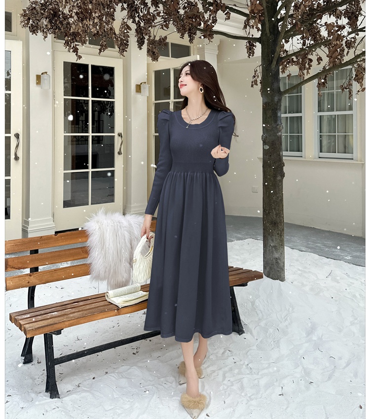 Tender knitted dress bottoming slim long dress for women