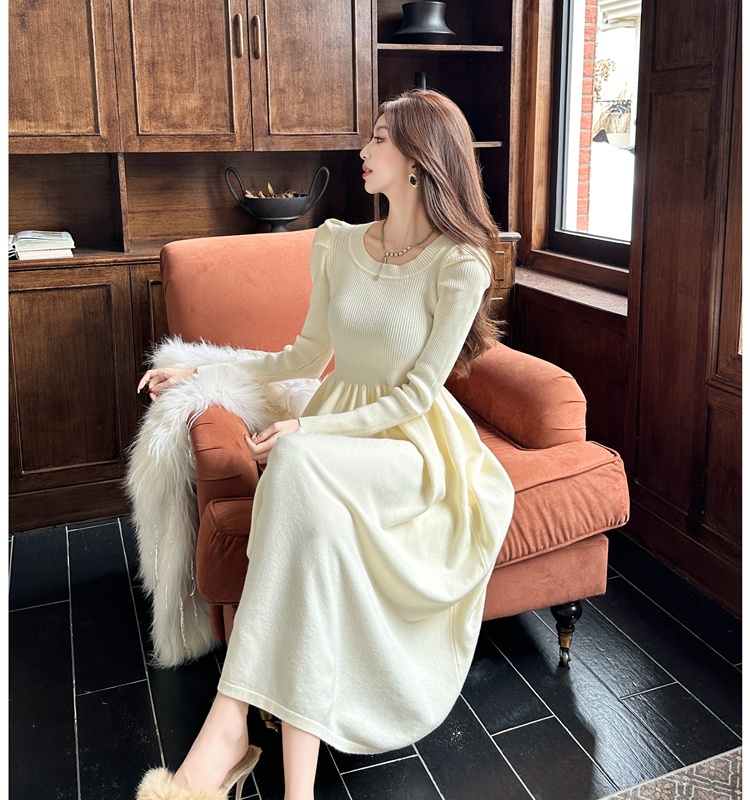 Tender knitted dress bottoming slim long dress for women