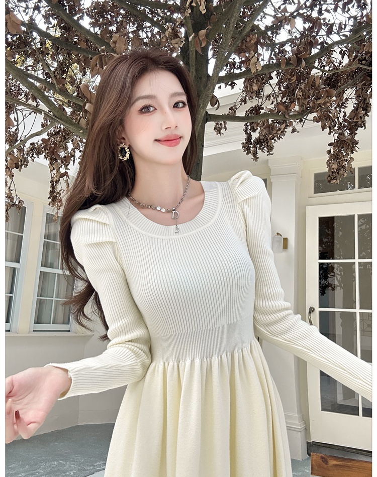 Tender knitted dress bottoming slim long dress for women