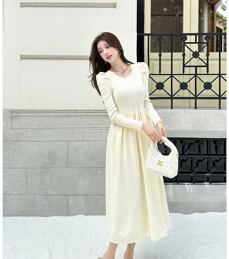 Tender knitted dress bottoming slim long dress for women