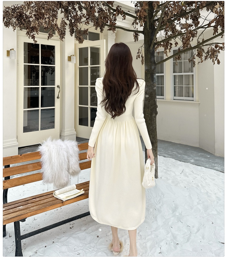 Tender knitted dress bottoming slim long dress for women