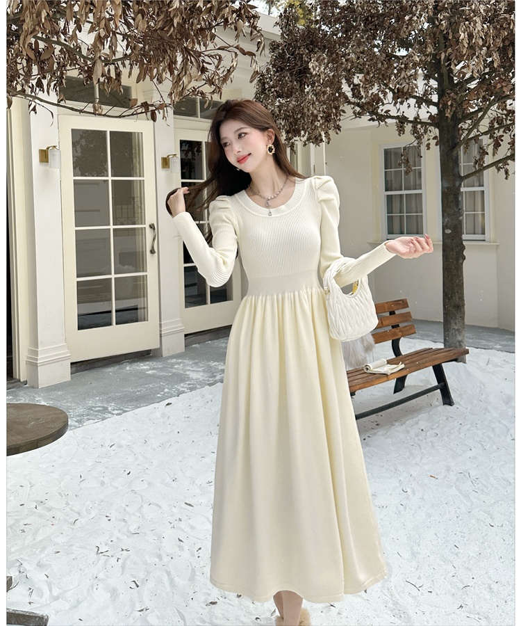 Tender knitted dress bottoming slim long dress for women
