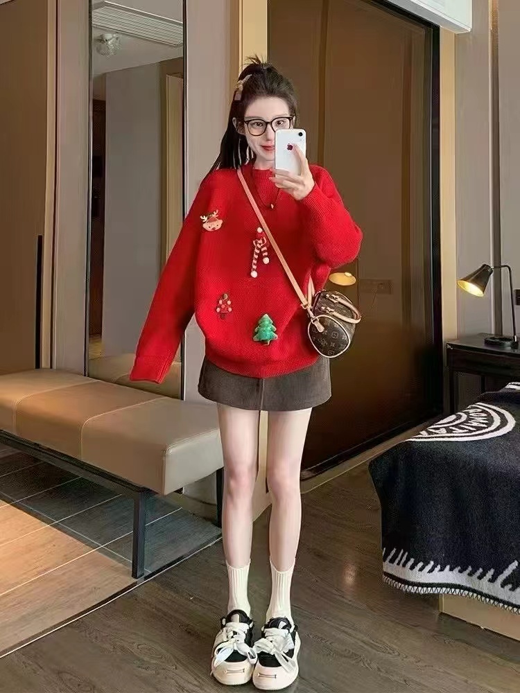 Wears outside bottoming shirt knitted sweater for women
