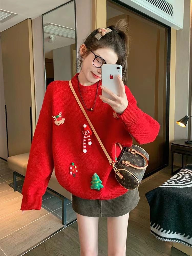 Wears outside bottoming shirt knitted sweater for women