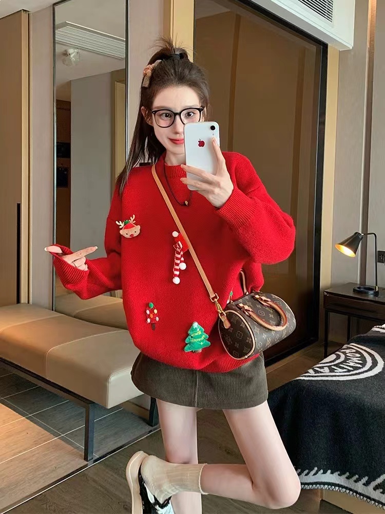 Wears outside bottoming shirt knitted sweater for women