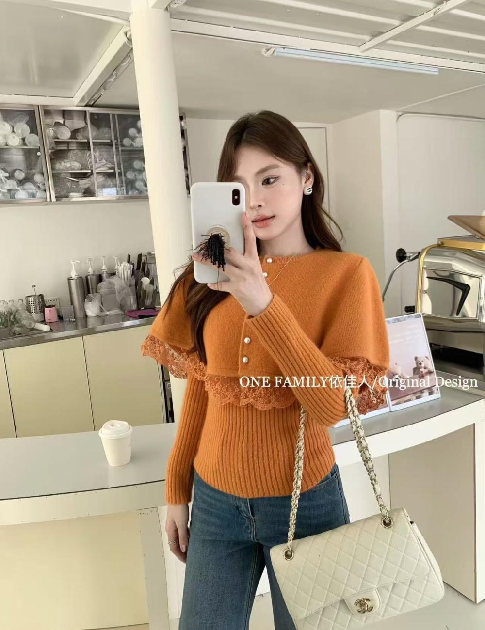 Lace cloak autumn and winter shawl 2pcs set for women