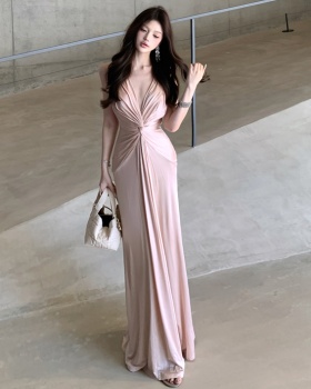 Adjustable V-neck dress halter formal dress for women