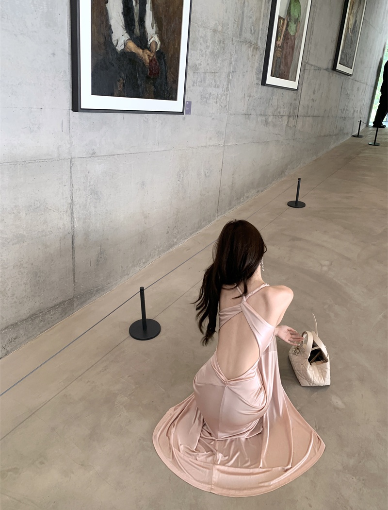 Adjustable V-neck dress halter formal dress for women