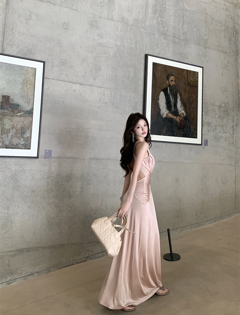 Adjustable V-neck dress halter formal dress for women