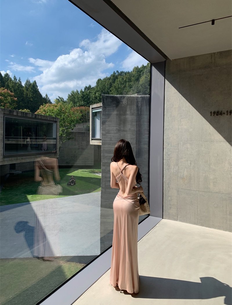 Adjustable V-neck dress halter formal dress for women