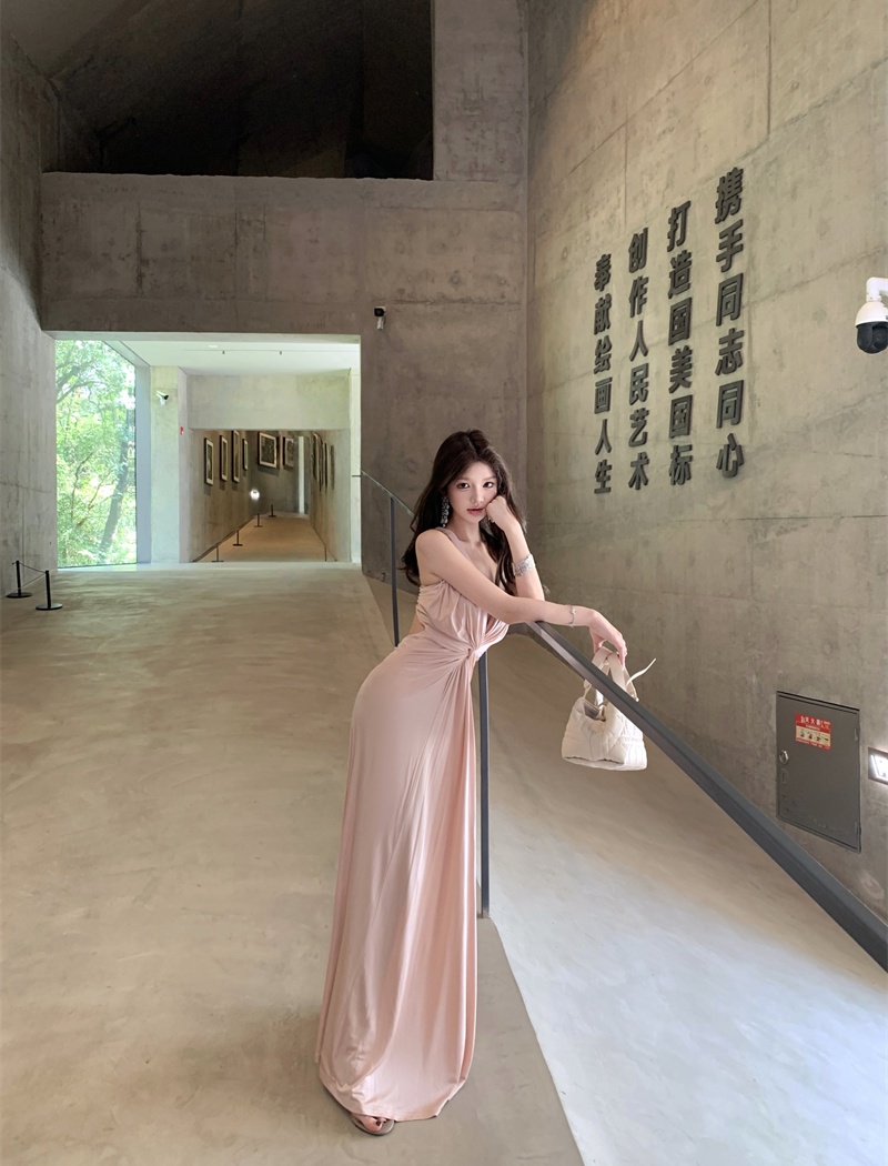 Adjustable V-neck dress halter formal dress for women