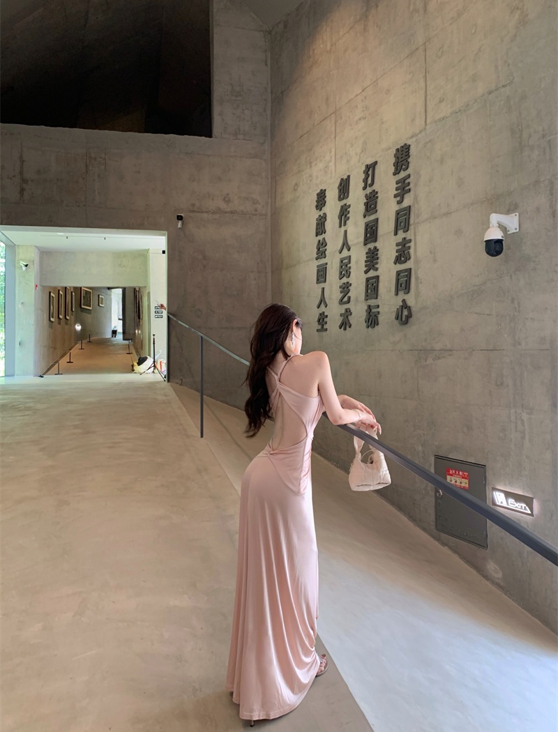 Adjustable V-neck dress halter formal dress for women