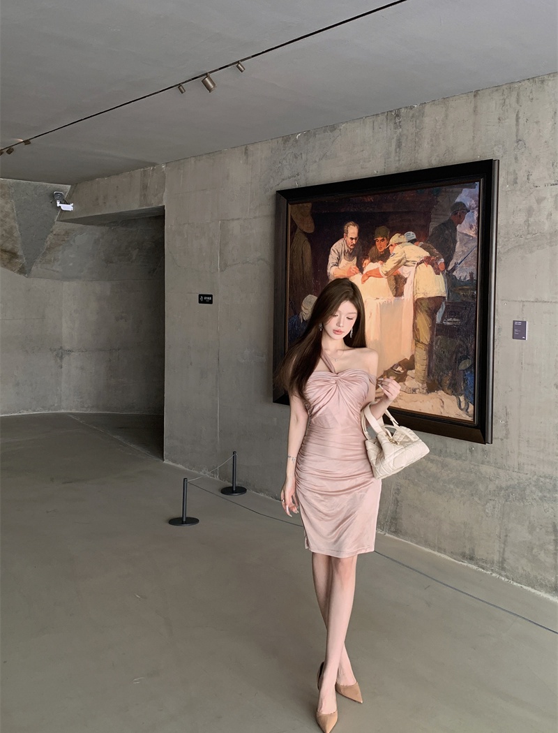 Temperament dress pinched waist formal dress for women