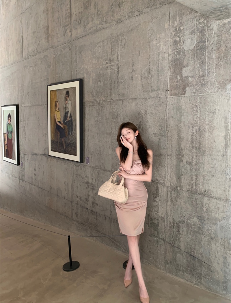 Temperament dress pinched waist formal dress for women