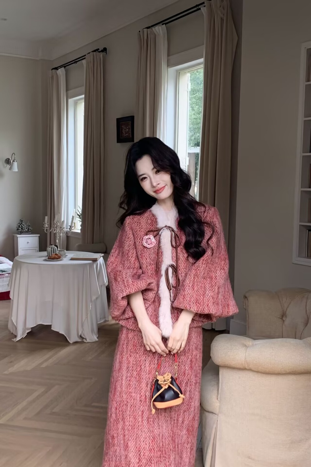 Long fashion long skirt down niche jacket a set for women