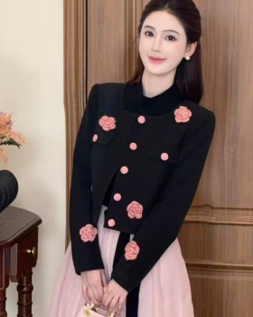 Temperament short mixed colors France style coat