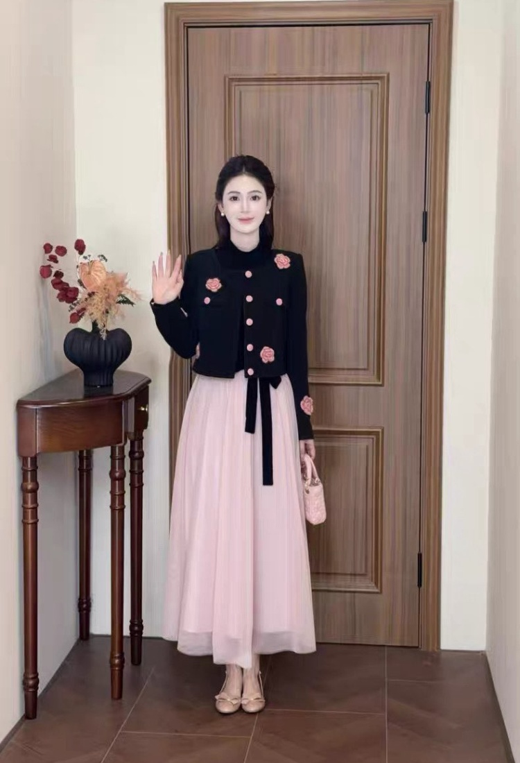 Temperament short mixed colors France style coat