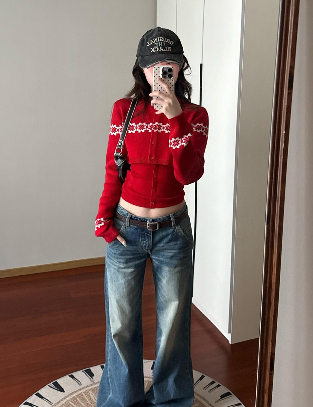 Frenum slim vest sling knitted cardigan 2pcs set