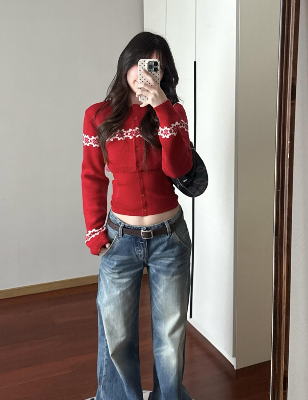 Frenum slim vest sling knitted cardigan 2pcs set