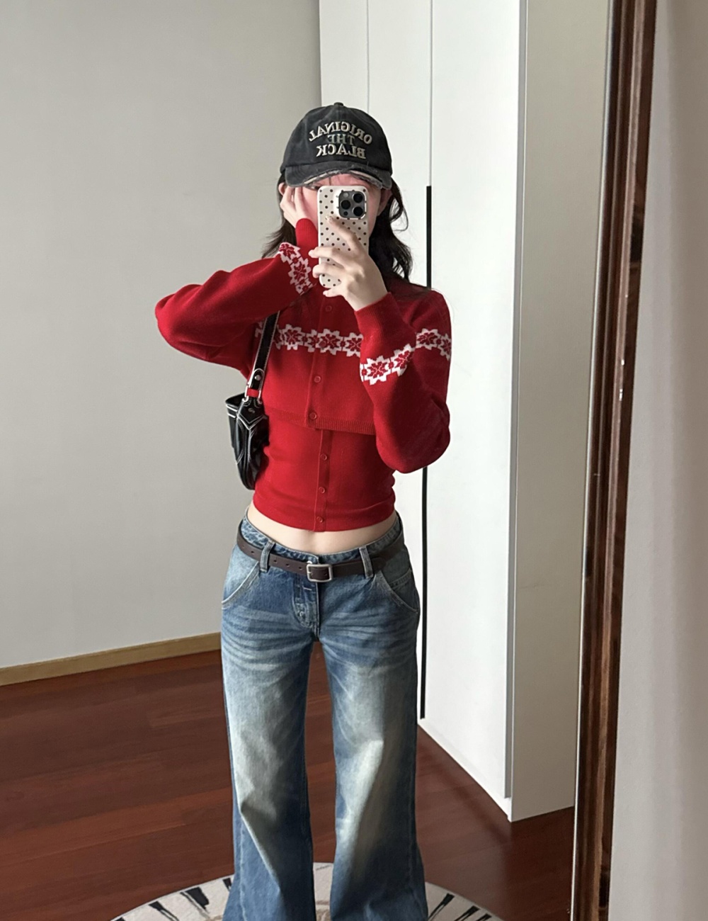 Frenum slim vest sling knitted cardigan 2pcs set