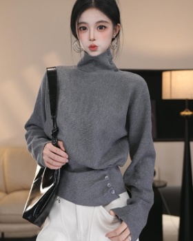 All-match high collar Western style fashion sweater for women