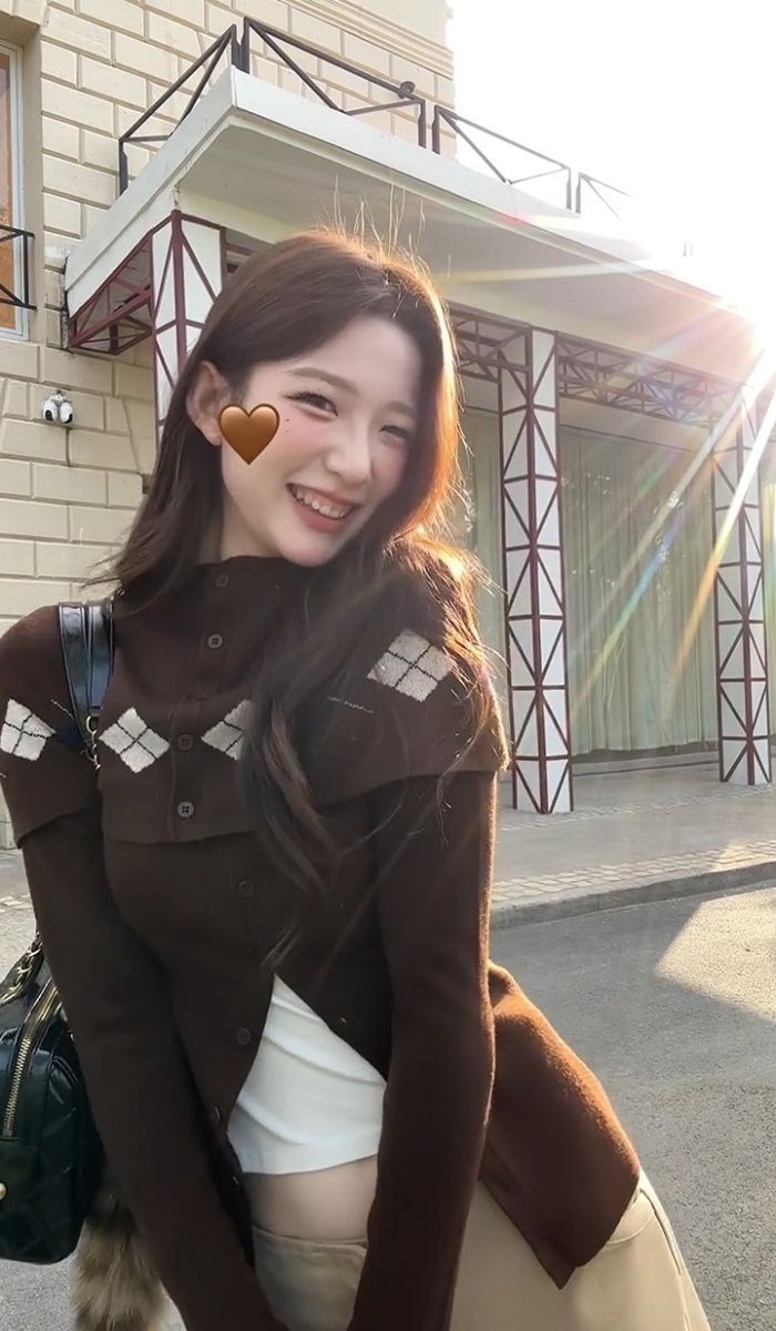 Autumn long sleeve shawl plaid coat a set