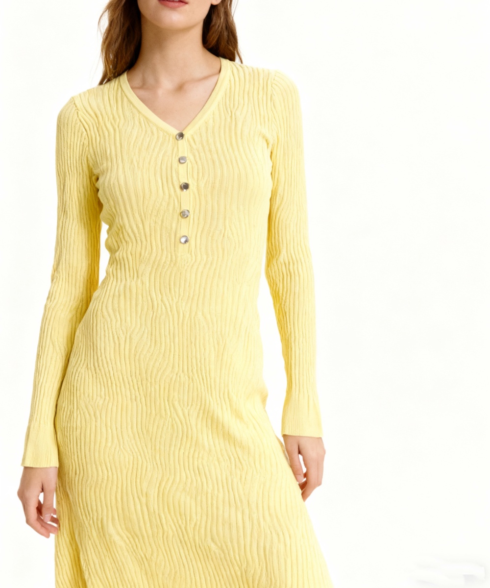 Inside the ride knitted dress temperament sweater dress