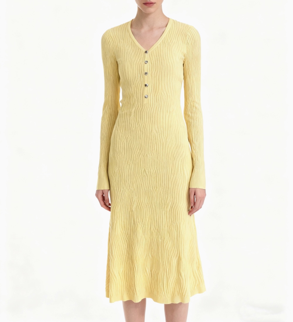 Inside the ride knitted dress temperament sweater dress