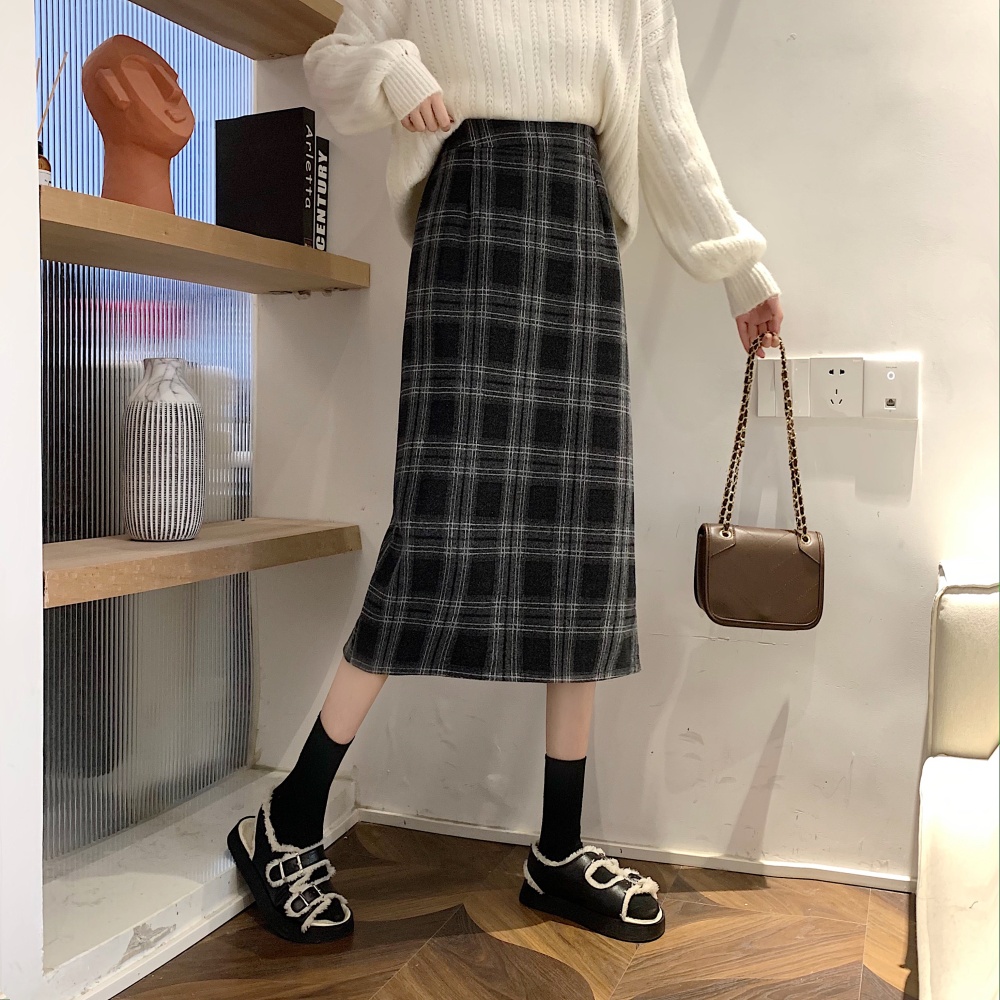 High waist Korean style skirt thick long skirt for women