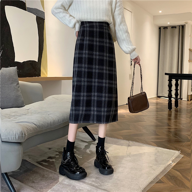 High waist Korean style skirt thick long skirt for women